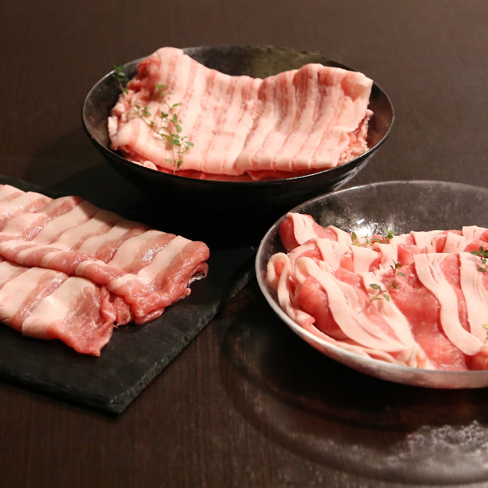 【ふるさと納税】特選精肉ギフトセット/しゃぶしゃぶ・すき焼き用コース/豚肉 ロース モモ バラ 薄切り 1kg 豚肉セット 榛名十文字|群馬県高崎市