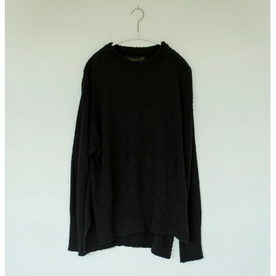 【ふるさと納税】【ezu】monochrome sweater black /綿織物100%◆黒◆L大いさ【1720354】