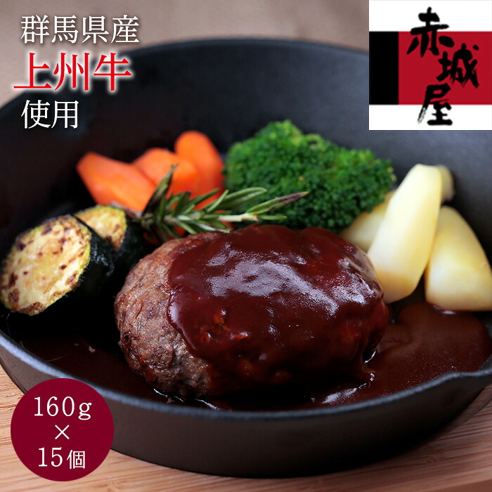 【ふるさと納税】上州牛のハンバーグ (160g×15個セット) F20E-008|群馬県富岡市