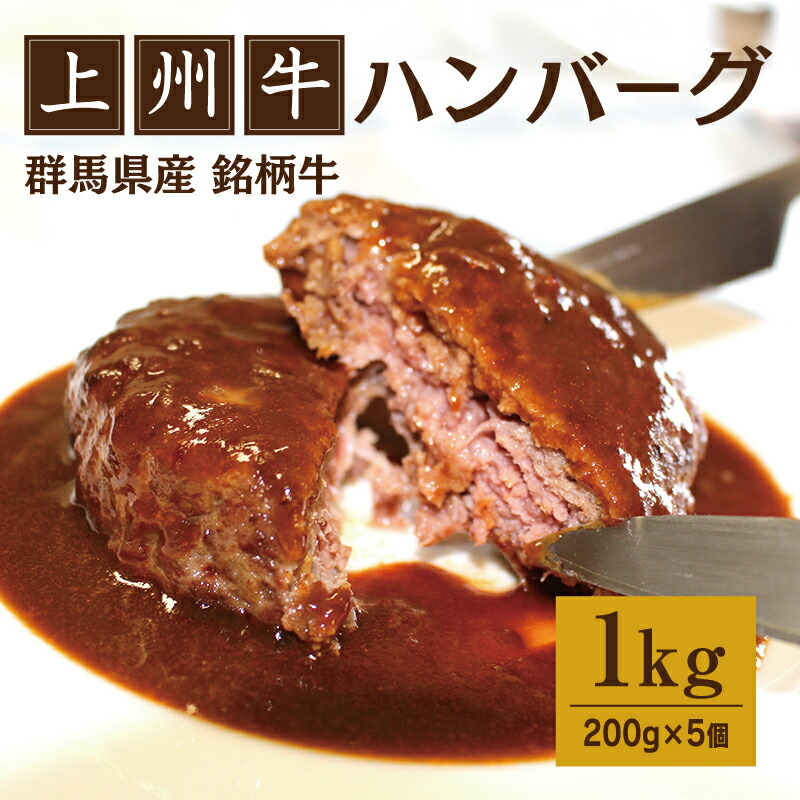 【ふるさと納税】【172】上州牛ハンバーグ1kg（200g×5個）