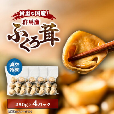 【ふるさと納税】貴重な国産ふくろ茸　袋茸　フクロタケ【冷凍真空パック】丸いもの4パック【配送不可地域：離島】【1241397】｜群馬県榛東村