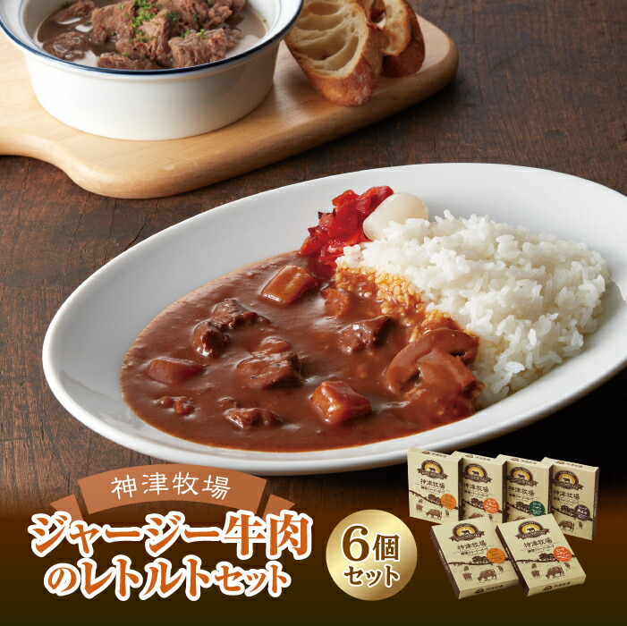 【ふるさと納税】【神津牧場】ジャージー牛肉のレトルト(カリー・ハヤシ・シチュー・ビーフ煮込み)計6個セット F21K-506｜群馬県下仁田町