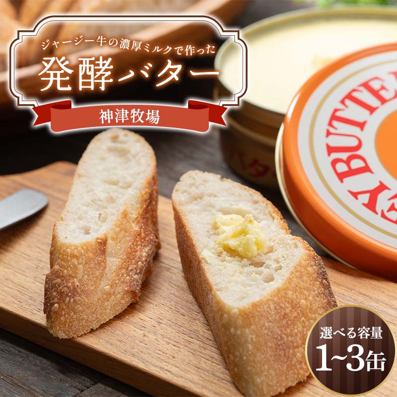 【ふるさと納税】 【神津牧場】ジャージー牛の濃厚ミルクで作った発酵バター225g【選べる容量 1缶／2缶／3缶】 F21K-505var