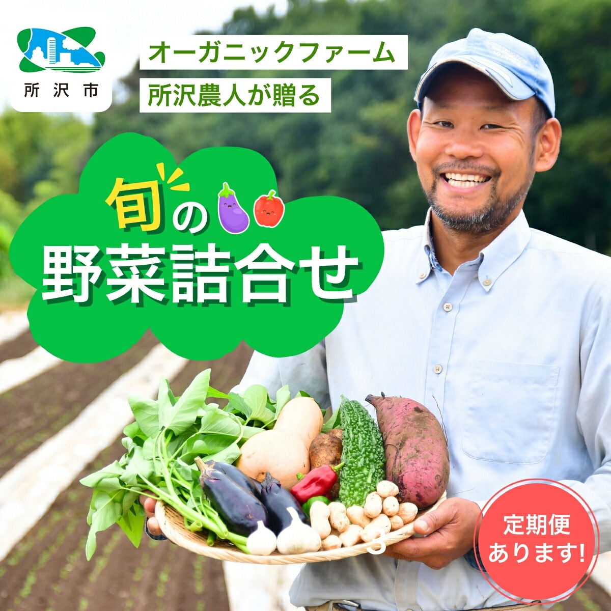 【ふるさと納税】＜定期便あり＞旬の野菜詰め合わせ 7～8種 オーガニックファーム所沢農人 | 野菜 野菜詰合せ 野菜セット 詰め合わせ 詰合せ セット おいしい おすすめ プレゼント ギフト お取り寄せ 埼玉県 所沢市
