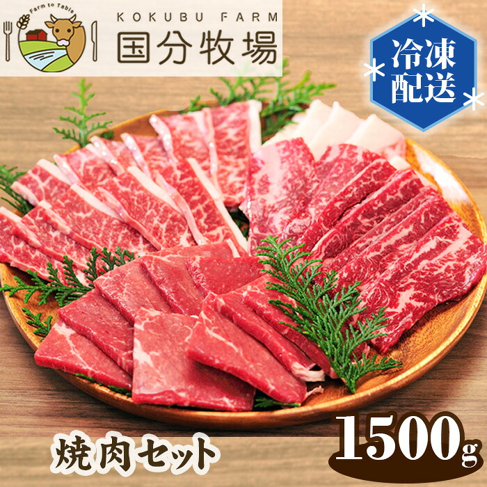 【ふるさと納税】国産 牛肉 焼肉 1500g 国分牧場 焼肉セット | お任せ 三角バラ トモサンカク 上カルビ バラカルビ イチボ シンタマ ウチモモ ミスジ 国産牛 BBQ 真空 冷凍 セット 和牛 お肉 バーベキュー 家庭用 お取り寄せ 冷凍 おうち焼肉 ご飯 国分牧場 埼玉県 東松山市｜埼玉県東松山市