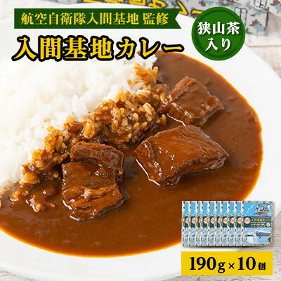 【ふるさと納税】大きな牛肉入り!入間基地カレー10食セット 航空自衛隊入間基地監修(レトルトカレー)【1571926】