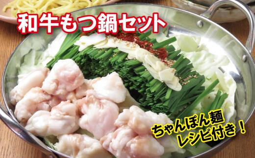 【ふるさと納税】和牛もつ鍋セット ちゃんぽん麺付き （九州醤油または白味噌）