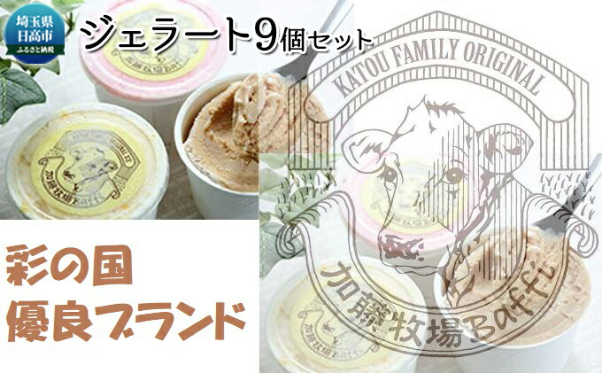 楽天市場 ふるさと納税 彩の国優良ブランド 加藤牧場 ノンホモ低温殺菌牛乳を使用した甘みとコクが感じられるジェラート9個セット スイーツ お菓子 ジェラート 埼玉県日高市