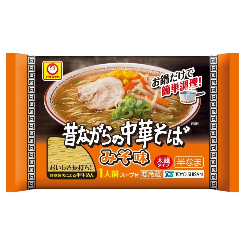 【ふるさと納税】マルちゃん　昔ながらの中華そば　みそ味　1人前×10個　チルド品　ラーメン