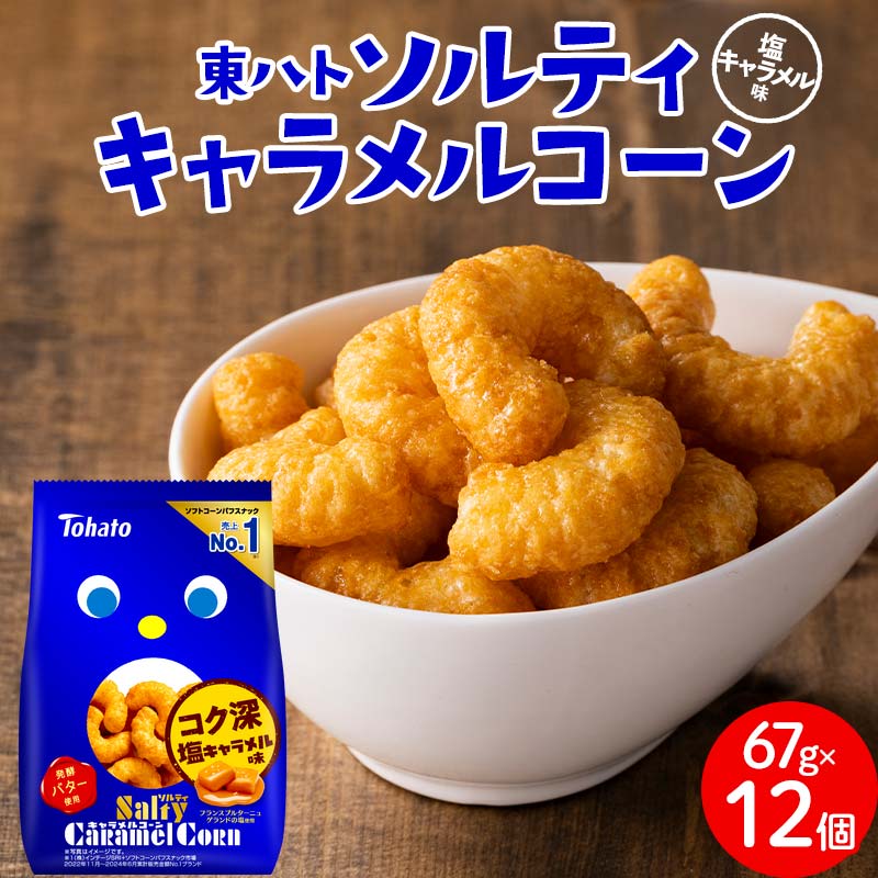 【ふるさと納税】【コク深 塩キャラメル味】東ハト ソルティキャラメルコーン 67g×12個 スナック菓子 濃い味 ピーナッツ 子供 こども おやつ お菓子 FAA-076