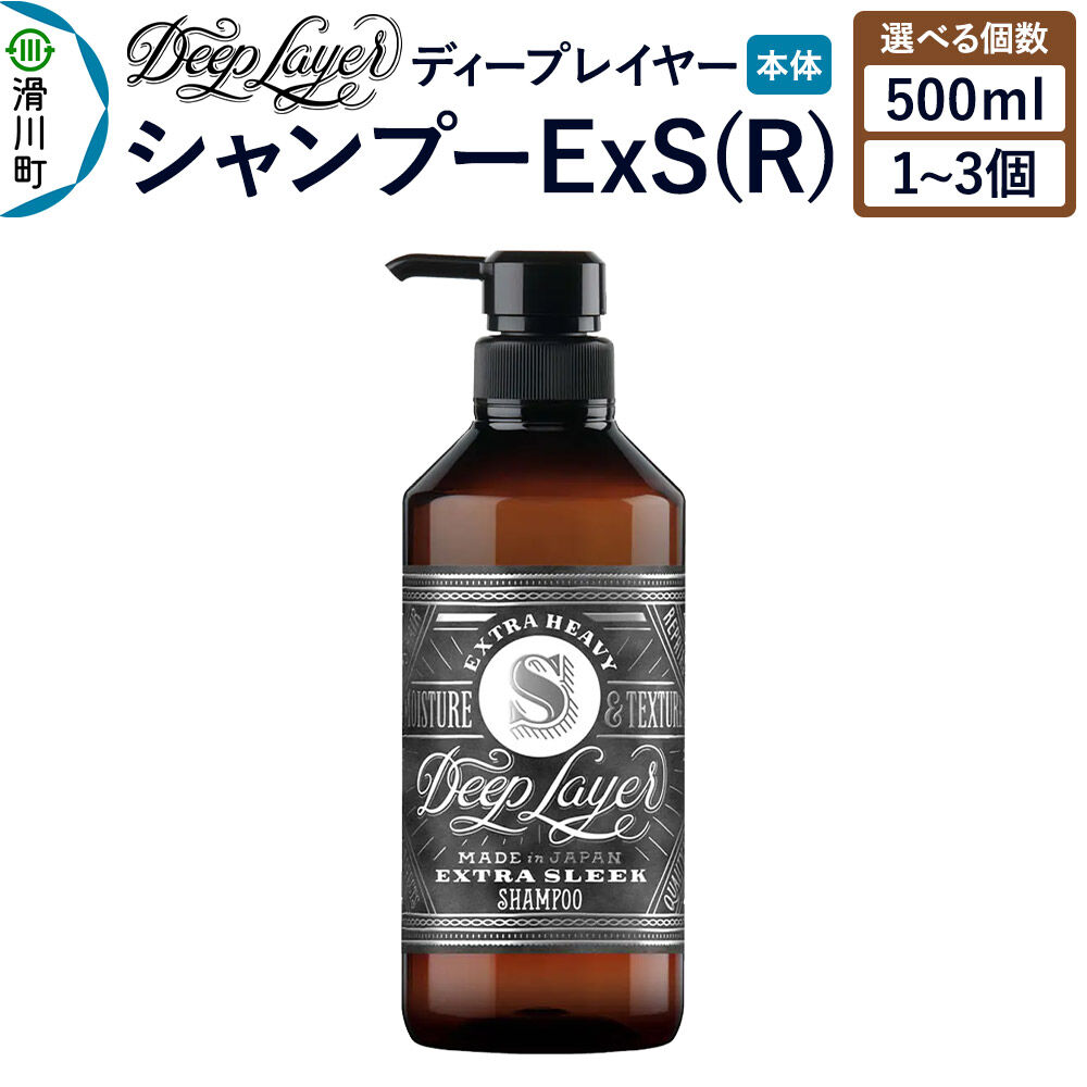 【ふるさと納税】DeepLayer ディープレイヤー シャンプー ExS (R) 500mL【選べる個数】 [まとまり パサつき なめらか 手触り スルスル髪 ふんわり 細毛 軟毛 ダメージ毛 ブリーチ毛]｜埼玉県滑川町