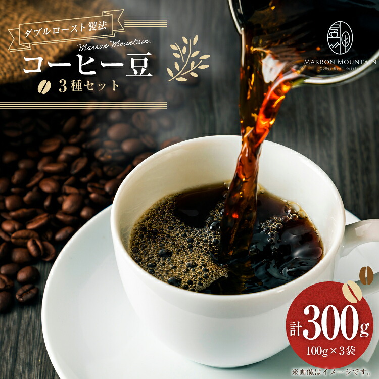 【ふるさと納税】 コーヒー 豆 3種セット 100g 3袋 [MARRON MOUNTAIN 埼玉県 小川町 299] 珈琲 ドリップ ダブルロースト製法 フルシティロースト｜埼玉県小川町