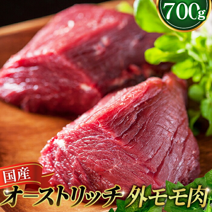 【ふるさと納税】国産オーストリッチ外モモ肉700g ／ オーストリッチ肉 ダチョウ肉 赤身肉 ドラム肉 外腿肉 低脂肪 高タンパク 高栄養価 ヘルシー 臭みなし 柔らか 食べやすい タタキ 埼玉県 特産 送料無料 No.057