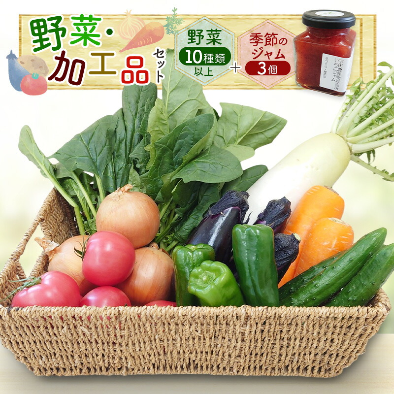 【ふるさと納税】野菜・加工品セット 野菜10種類以上＋季節のジャム3個 野菜 季節の野菜 セット 産地直送 新鮮 野菜農家 季節 詰め合わせ 産直 国産 お楽しみ おまかせセット 千葉市｜千葉県千葉市