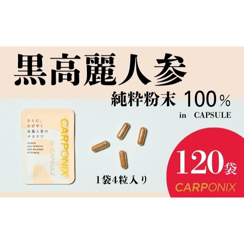 【ふるさと納税】黒高麗人蔘「CARPONIX」4粒入り口・入口×120袋 加えること サプリ 黒高麗人蔘 宇宙カプセル ジンセノサイド 千葉市