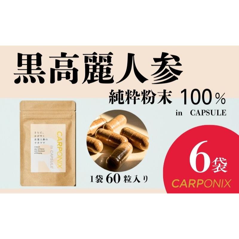 【ふるさと納税】黒高麗人蔘「CARPONIX」60粒入り口・入口×6袋 加えること サプリ 黒高麗人蔘 宇宙カプセル ジンセノサイド 千葉市