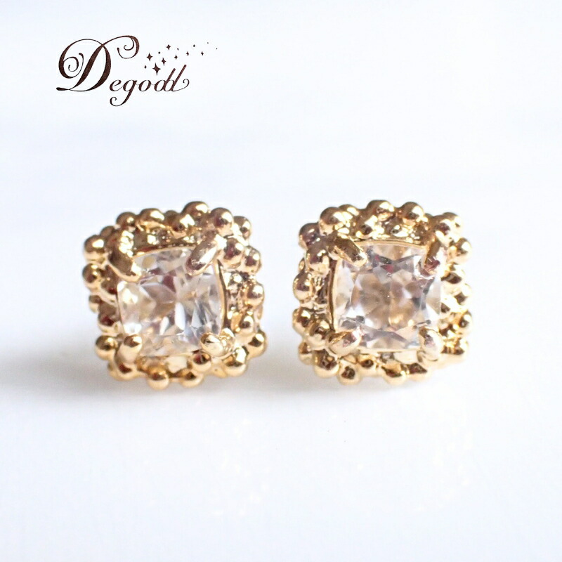 【ふるさと納税】Degodd デゴッド ホワイトトパーズSQデザインピアス アクセサリー ジュエリー レディースアクセサリー ピアス 小さいピアス 小振りピアス 天然石ピアス 天然石アクセサリー 贈り物 ギフト クリスマス プレゼント|千葉県千葉市