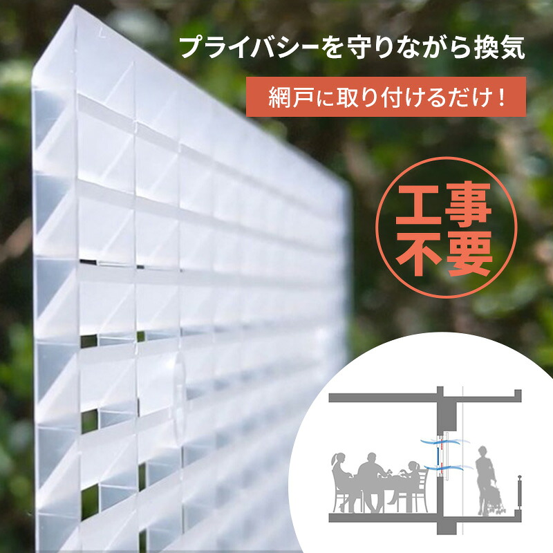 【ふるさと納税】プライバシーを守りながら換気が出来る エアリールーバー モデル3（網戸に取付ける薄型軽量ABS-PMMA製耐候型ルーバー）12枚セット 千葉県 千葉市｜千葉県千葉市