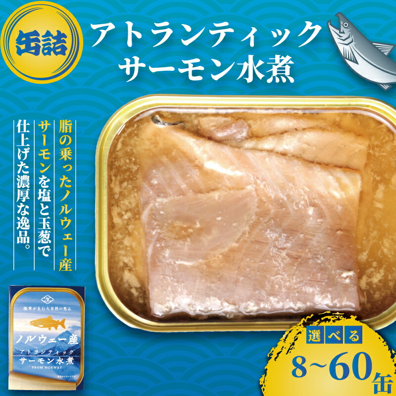 【ふるさと納税】 アトランティックサーモン サーモン水煮缶 8缶 30缶 60缶 サーモン缶詰 サーモン 水煮缶詰 サーモン缶 缶詰 缶 田原缶詰 千葉県 銚子市 海鮮 魚  調理 簡単 長期 保存 長持ち 贈り物 ギフト 贈答用 プレゼント 送料無料 サーモン 人気 鮭 しゃけ サケ