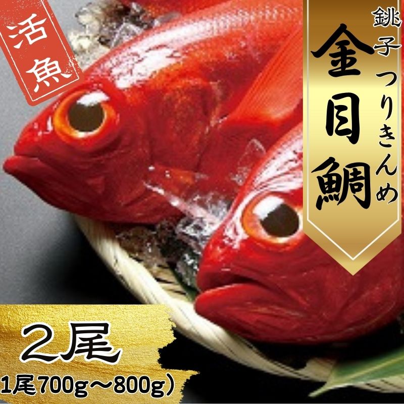 【ふるさと納税】 生 キンメダイ  2尾 （1尾700g～800g） 金目鯛 新鮮 銚子港水揚げ つりきんめ キンメ 釣り きんめ キンメダイ 煮つけ 鯛 タイ 刺身 鍋 魚 海鮮 魚介類  冷蔵 真空パック ギフト プレゼント グルメ お取り寄せ グルメ 送料無料 千葉県 銚子市 網中昭商店