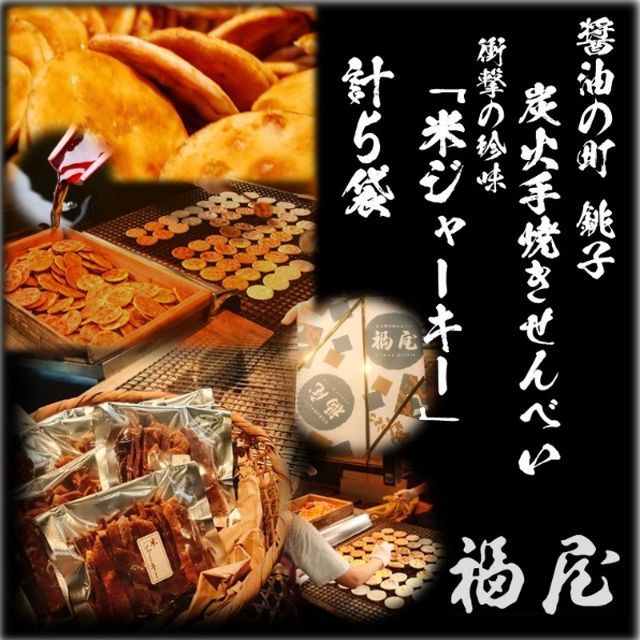 お中元 醤油の町 銚子 福屋 の炭火焼手焼きせんべい 衝撃の珍味 米ジャーキー ぬれせんべいの天日干し 計5袋500グラム入り 千葉県銚子市 せんべい 米菓 その他 せんべい ふるさと納税