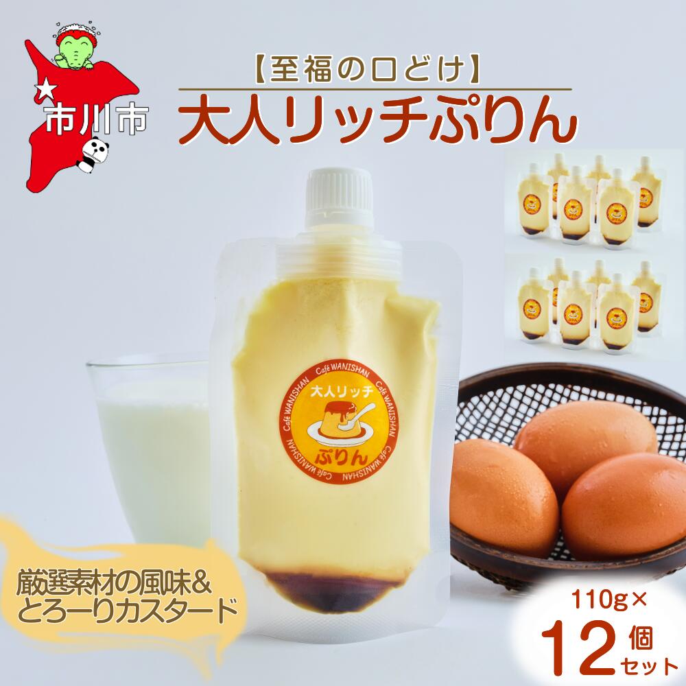 【ふるさと納税】【至福の口どけ】大人リッチぷりん12個セット　【12203-0341】 Cafe WANISHAN プリン パウチタイプ 飲めるぷりん デザート スイーツ ゼラチン不使用 とろとろ 贅沢 できたて ギフト プレゼント 市川市 千葉県｜千葉県市川市