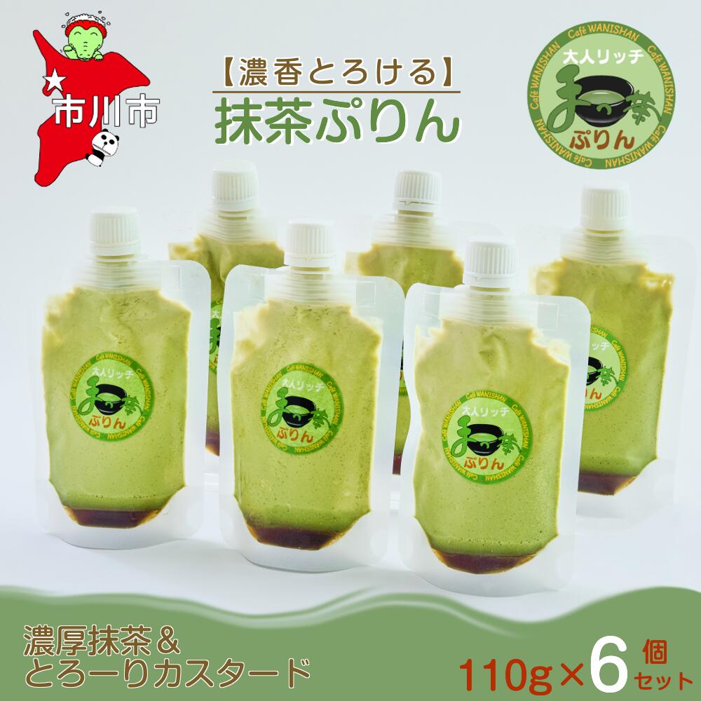 【ふるさと納税】【濃香とろける】抹茶ぷりん6個セット 【12203-0344】 Cafe WANISHAN プリン パウチタイプ 飲めるぷりん デザート スイーツ ゼラチン不使用 とろとろ 贅沢 できたて ギフト プレゼント 市川市 千葉県
