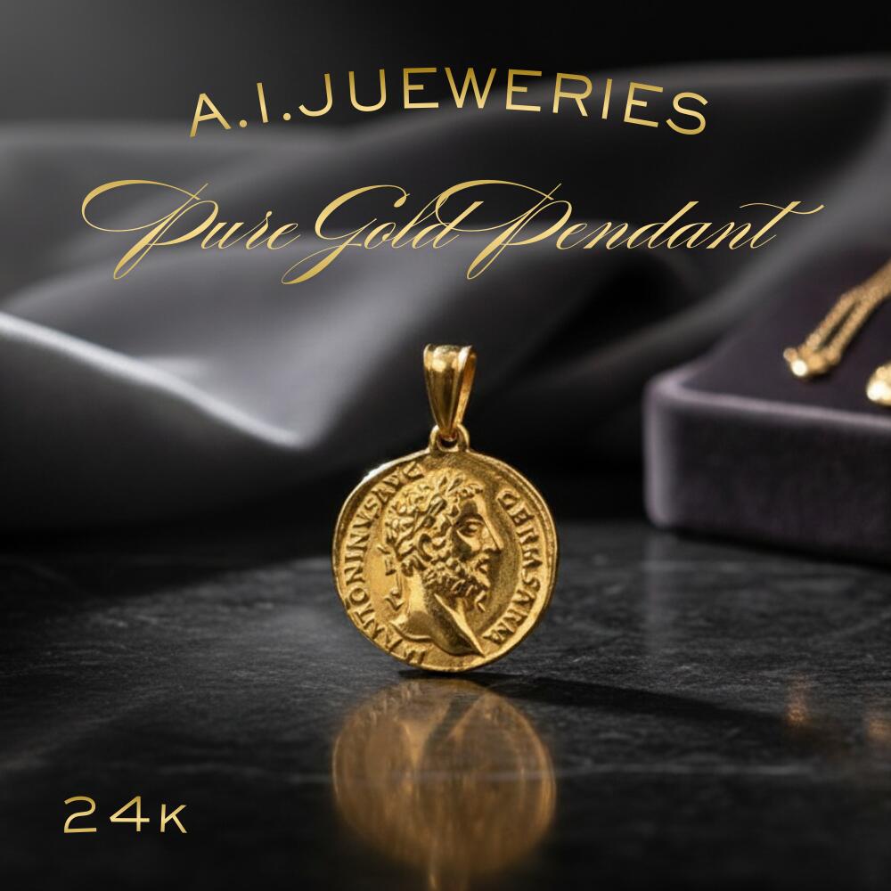 【ふるさと納税】【受注生産】K24 純金 古銭 コイン デザイン ペンダント pure gold coin pendant 品番:k24-p2 GiNZA HAYATO JEWELRY