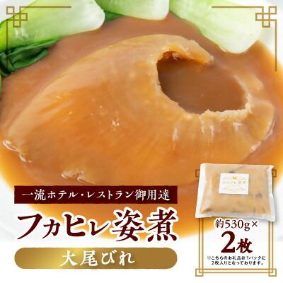 【ふるさと納税】【エコ包装】「フカヒレ姿煮」大尾びれ2枚入り(530g&times;2枚)　尾びれ重さ約201-240g_ フカヒレ 姿煮 エコ包装 尾びれ 高級 食材 美味しい 人気 おすすめ 贈答 プレゼント 送料無料 【配送不可地域：離島】【1493458】｜千葉県館山市