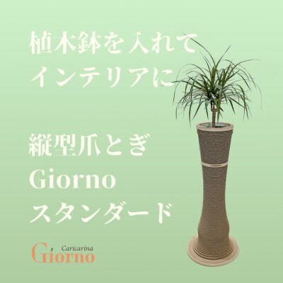 【ふるさと納税】猫の今めかしい爪とぎ「カリカリーナGiorno」(標準尺度5号鉢用/グランデ6号鉢用)【G1568140】