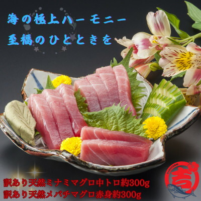 【ふるさと納税】【訳あり】天然ミナミマグロ中トロ&天然メバチマグロ赤身(それぞれ約300g)【配送不可地域:離島】【1585564】|千葉県館山市