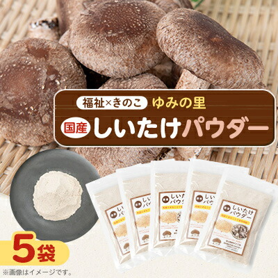 【ふるさと納税】しいたけパウダー20g×5袋 就労継続支援A/B型併用事業所「ゆみの里」【1687643】
