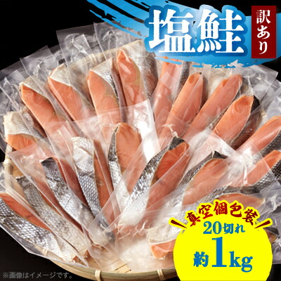 【ふるさと納税】【訳あり】塩鮭 20切れ 約1kg(個包装)【配送不可地域：離島】【1589096】