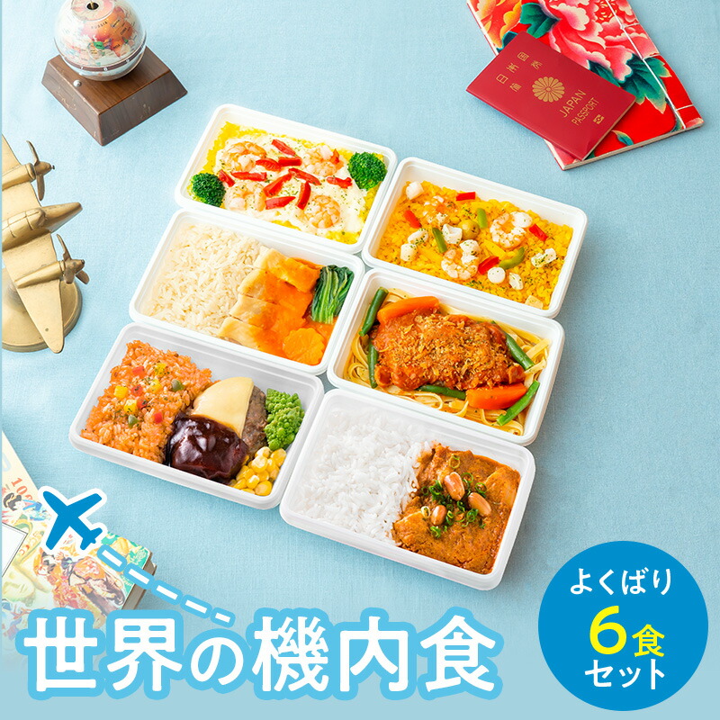 【ふるさと納税】機内食 世界の機内食～よくばり6食セット～ 飛行機 食事 国際線 セット メインディッシュ フレンチ ドリア パエリア スペイン料理 チキンライス ハンバーグ タイ料理 カレー 成田市 千葉県