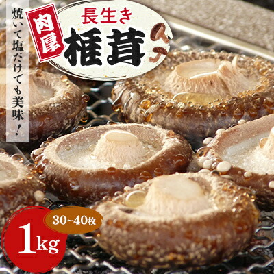 【ふるさと納税】焼いて塩だけでも美味!「肉厚」長生き椎茸1kg(30～40枚)×1パック【配送不可地域：離島】【1288620】