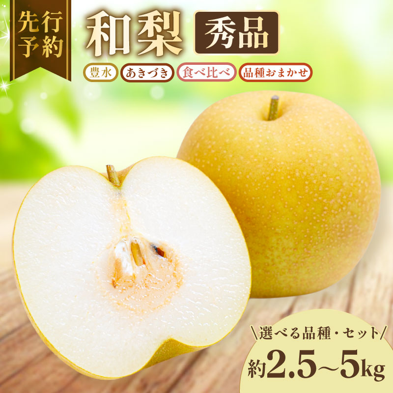 【ふるさと納税】 梨 約 2.5kg 5kg 豊水 あきづき 新高 秋麗 秀玉 王秋 愛宕 等 2026 秀品 《 選べる容量 / 品種 / セット 》 千葉 千葉県産 和梨 食べ比べ おまかせ 豊水梨 秋月 果物 くだもの フルーツ なし 先行予約 2026年 国産 贈答 贈り物 送料無料 千葉県 旭市 齋藤園