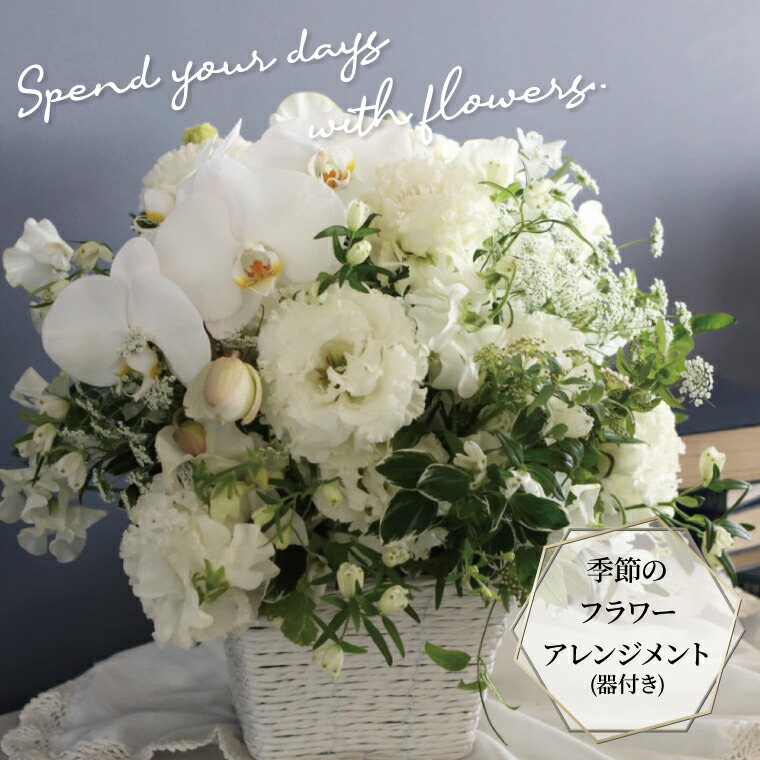 【ふるさと納税】季節のアレンジメント(生花・器付き) 〈フラワーアレンジメント 花 記念日 誕生日 お祝い ギフト プレゼント インテリア 全国発送 送料無料 冷蔵 そのまま飾れる かわいい ※お届け日指定不可〉 |千葉県柏市