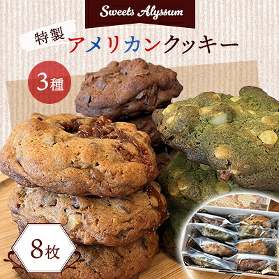 【ふるさと納税】スイーツアリッサム特製アメリカンクッキー　8枚入り【配送不可地域：離島】【1414441】