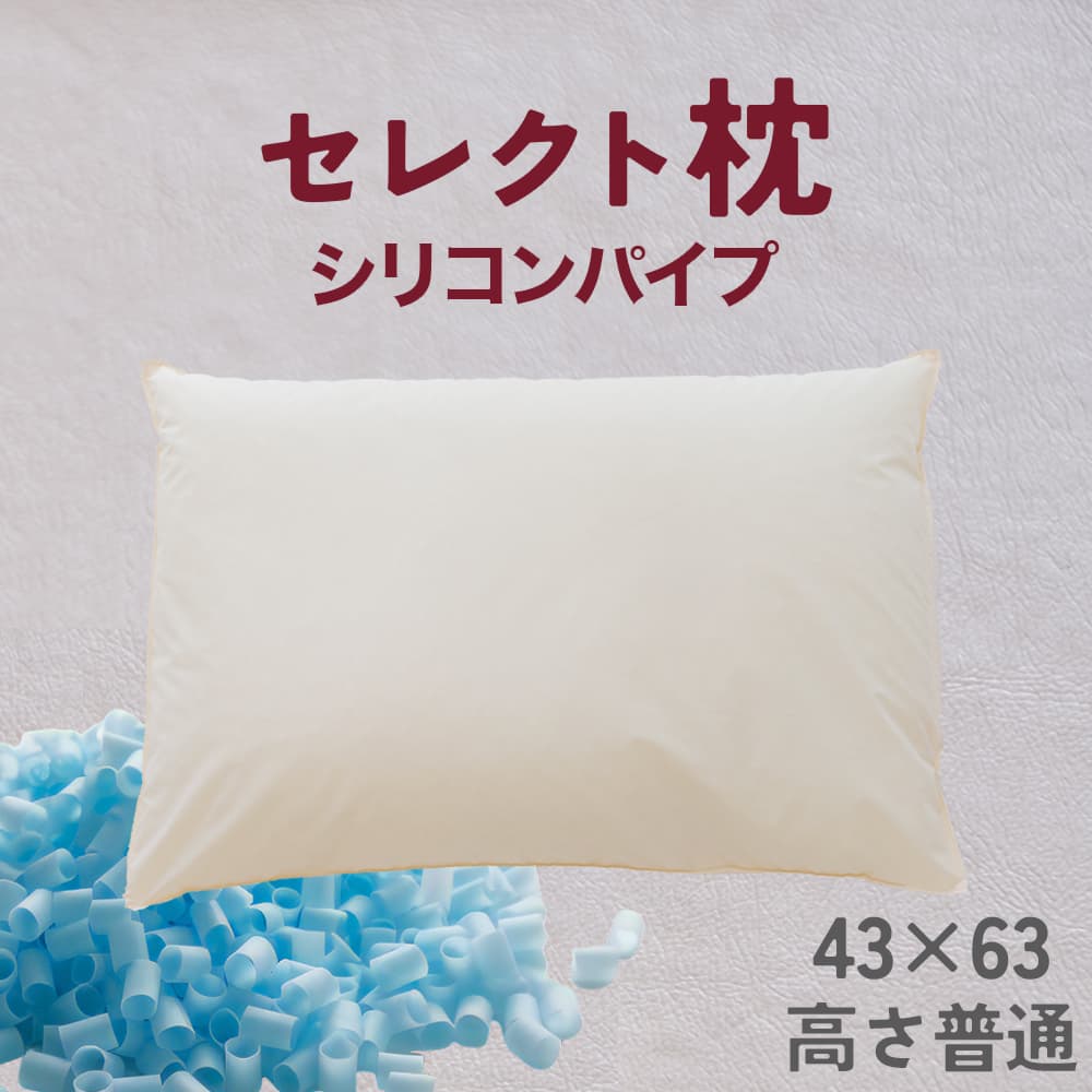 【ふるさと納税】セレクト枕 シリコンパイプ青 標準タイプ 中央くぼみタイプ 高さ普通（43×63cm）《60日以内に出荷予定(土日祝除く)》