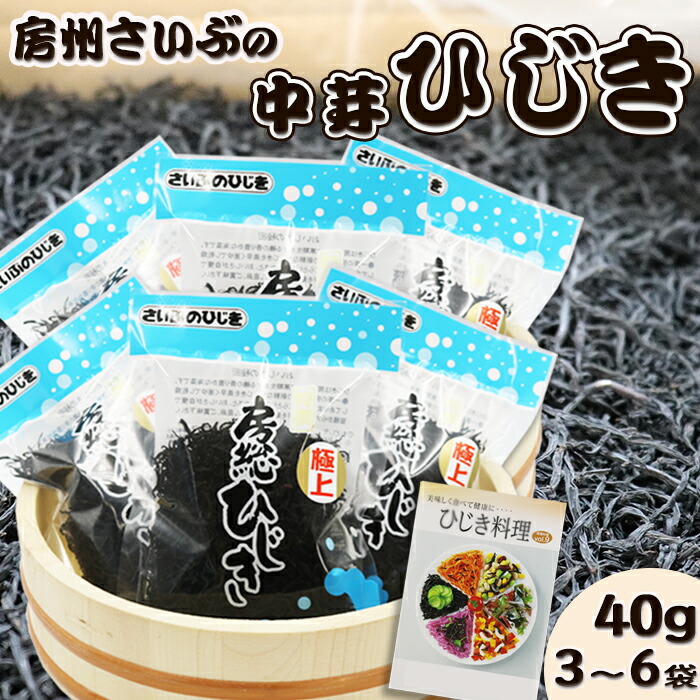 【ふるさと納税】【さいぶのひじき】中芽ひじき 40g×３袋～６袋　レシピ集付き　[0006-0045]