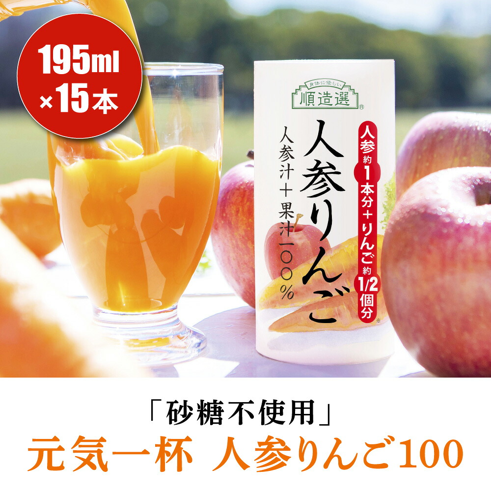 【ふるさと納税】砂糖不使用 人参りんご 195g&times;15本 順造選｜無添加 無塩 健康 にんじん リンゴ ジュース ドリンク カロテン 長期保存 [0458r]｜千葉県袖ケ浦市
