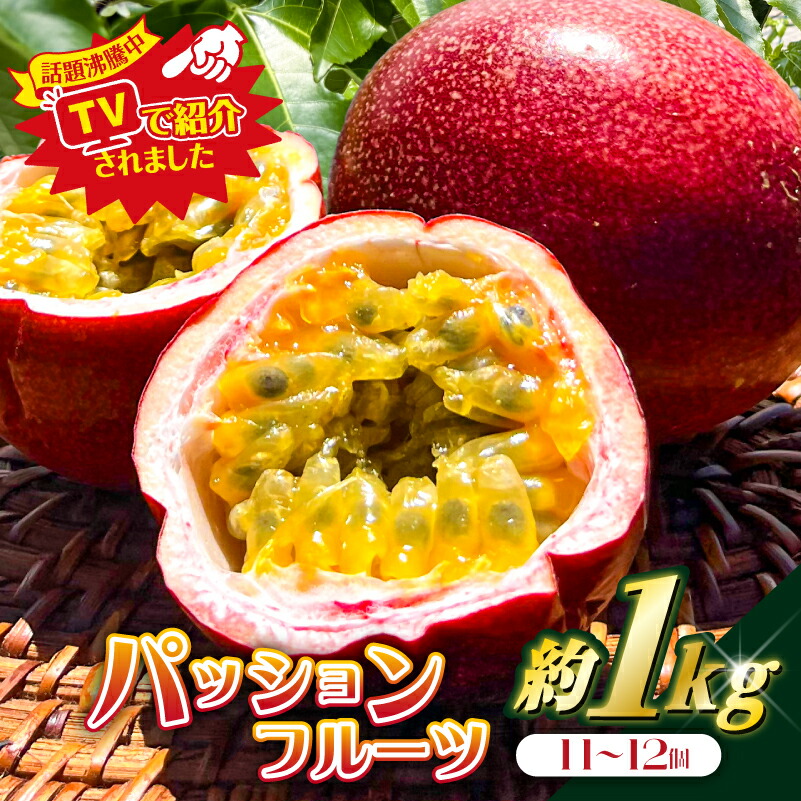 【ふるさと納税】【TVで紹介！】パッションフルーツ1kg（11～12個）千葉県 南房総市 果物 フルーツ パッションフルーツ 甘味 酸味 トロピカル ヨーグルト アイス ギフト 送料無料｜千葉県南房総市