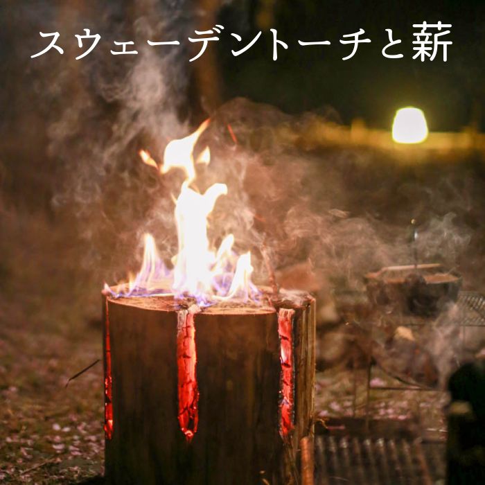 【ふるさと納税】乾燥薪 （ 広葉樹 8kg）と スウェーデントーチ （ 広葉樹 1本）のセット