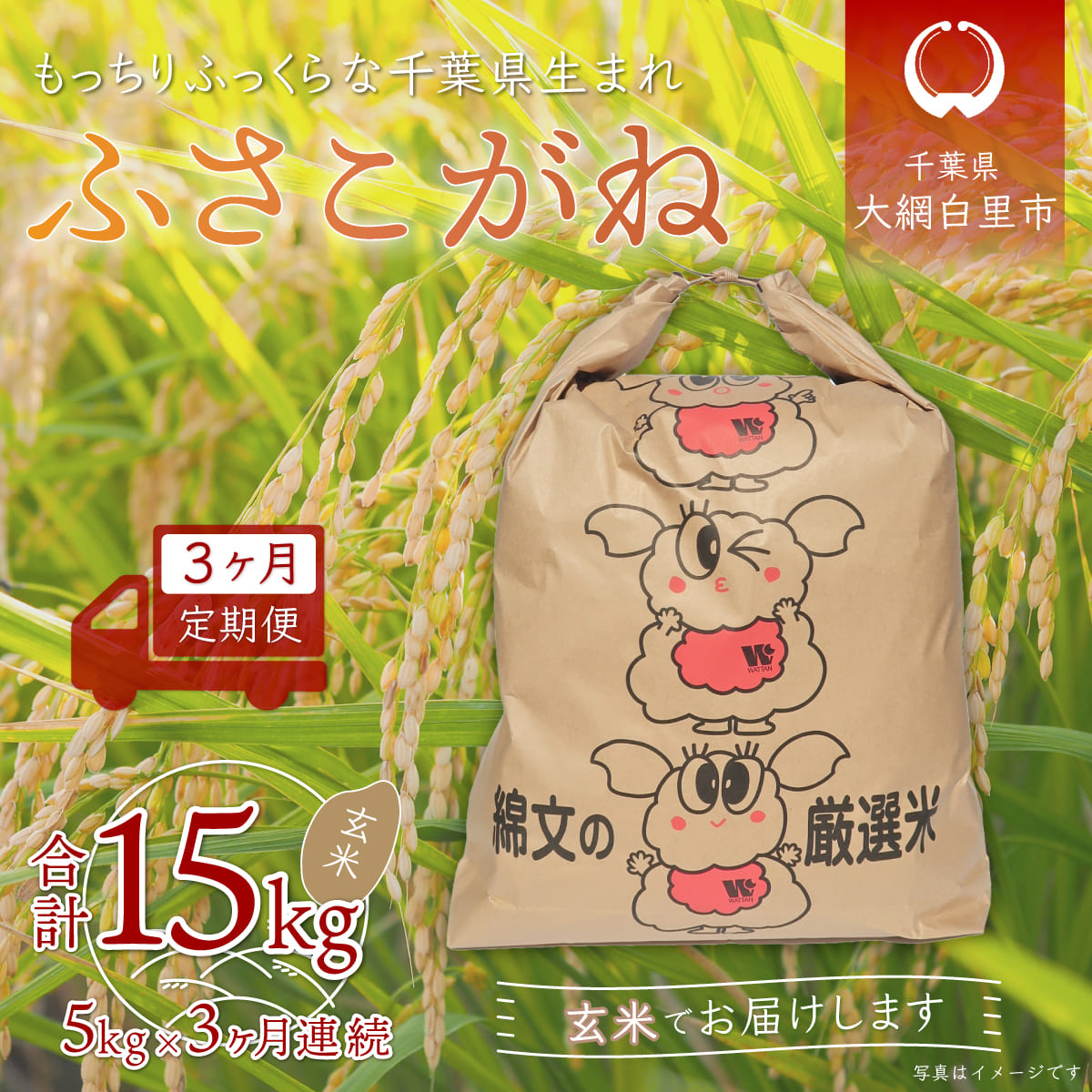 本物保証! 3ヶ月定期便 新米 千葉県産 ふさこがね 玄米5kg×3ヶ月連続 計15kg ふるさと納税 玄米 定期便 5kg 千葉県 大網白里市  送料無料 A016 fucoa.cl