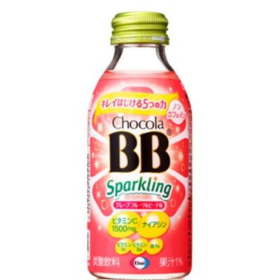 【ふるさと納税】【毎月定期便】【24本】エーザイ チョコラBBスパークリング グレープフルーツ&ピーチ味全9回【4062520】｜千葉県長柄町