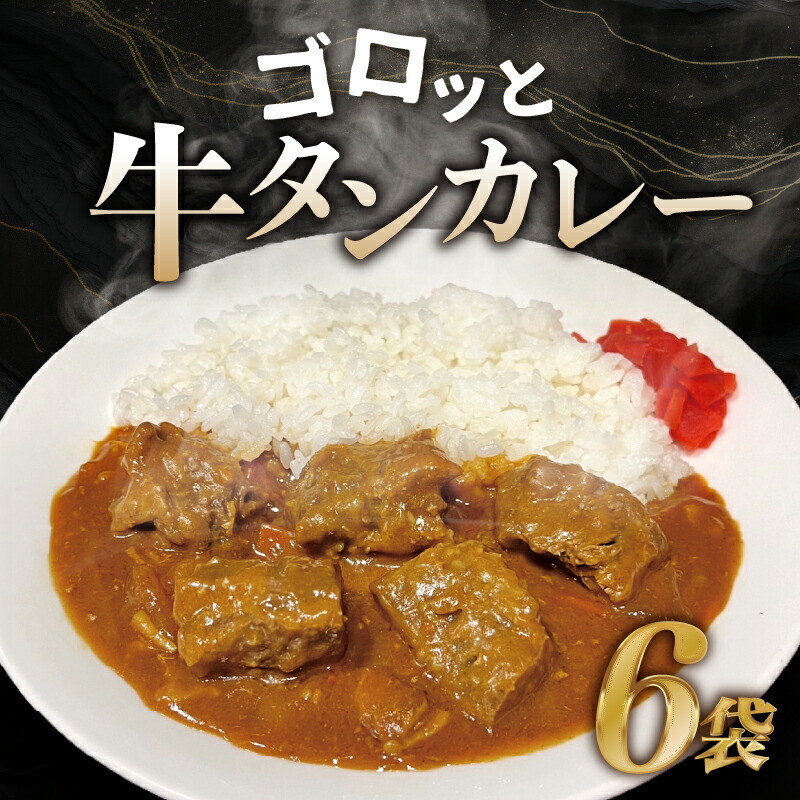 【ふるさと納税】ごろっと牛タンカレー(冷凍)6パックセット 牛タンカレー カレーライス 冷凍 ホルモン焼 幸永 かど平 煮込み 柔らかい 牛肉 新宿 歌舞伎町 東京都 新宿区 カレー セット 0184-001-S07|東京都新宿区