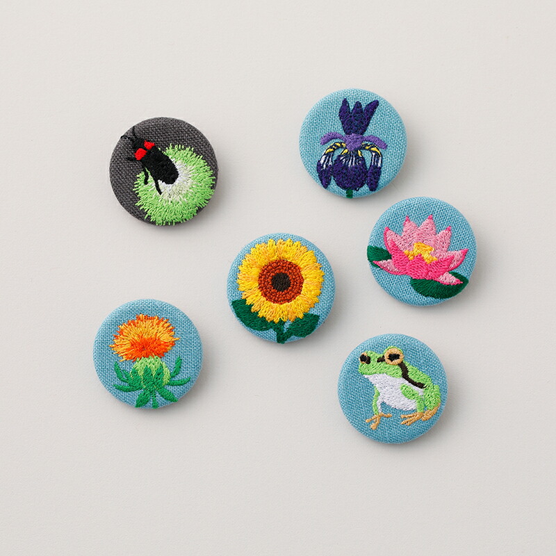 ふるさと納税 アクセサリー ブローチ 東京都 台東区 二十四節気くるみボタンブローチ 春セット | 刺繍 ボタン 花 蝶々 鳥 楽天市場】【ふるさと納税】二十四節気くるみボタンブローチ [春