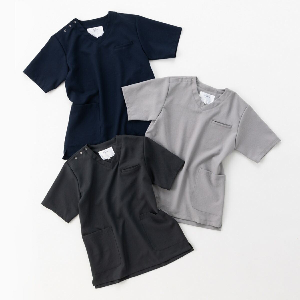 【ふるさと納税】レピウスの白衣 【メンズ】 スクラブ リンクル / ネーム刺繍付き 男性用 ユニフォーム 制服 医療用 診療衣 クリニック 医師 薬剤師 半袖