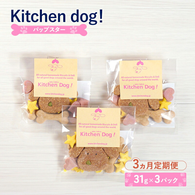 【ふるさと納税】【3ヵ月定期便】Pup star　パップスター 31g×3パック 犬 おやつ ドッグフード クッキー ビスケット 手作り