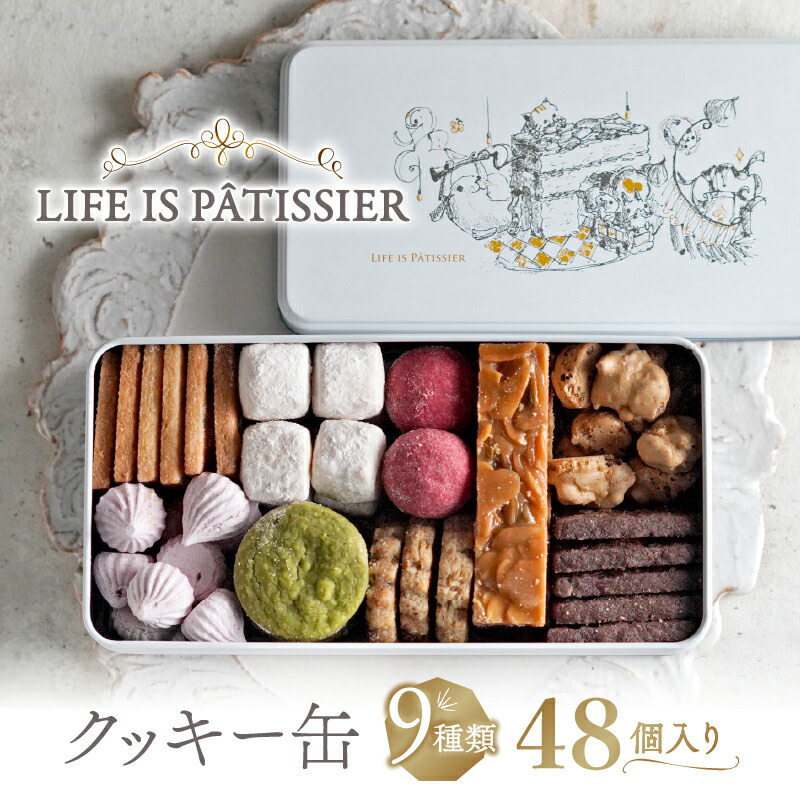 【ふるさと納税】クッキー缶 9種類 焼き菓子 クッキー 詰め合わせ スイーツ お菓子 ギフト プレゼント おやつ 洋菓子 食べ比べ セット 贈り物 お取り寄せ 人気 手作り LIFE IS PATISSIER｜東京都世田谷区